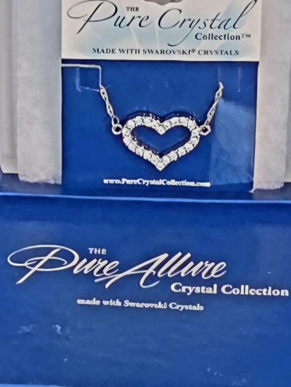 NEW The Pure Allure Swarovski Crystal Heart Necklace- SIlver Chain